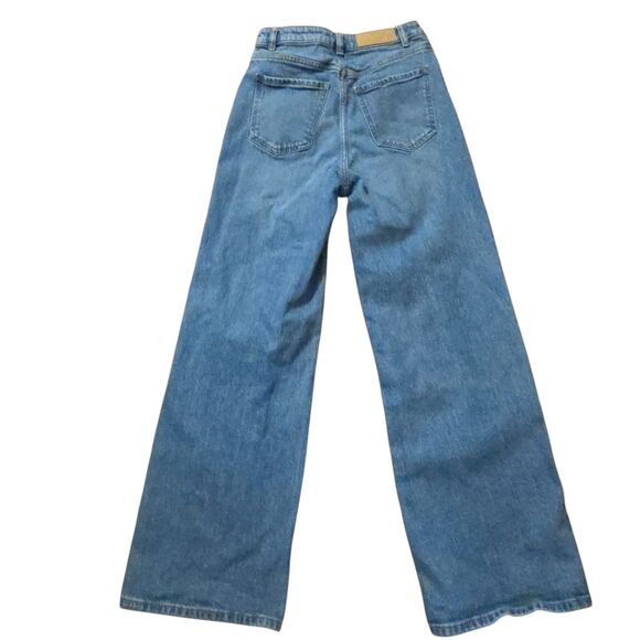 Pink Victoria's Secret Wide Leg Jeans Size 4 Hippie 70's Inspired Preppy - Picture 4 of 8